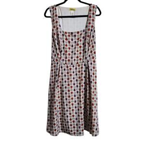 Yellow Star ModCloth Sleeveless Owl Print Dress Plus Size 2XL Quirky Retro Pinup